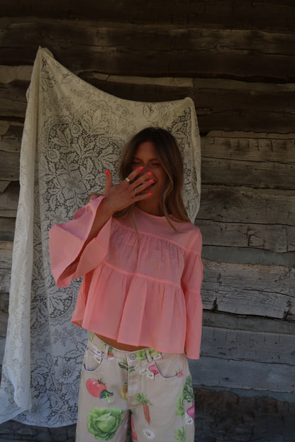 Melon Tiered Blouse