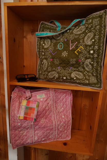 Reef Patchwork "LOVE" Quilted Dote Bag