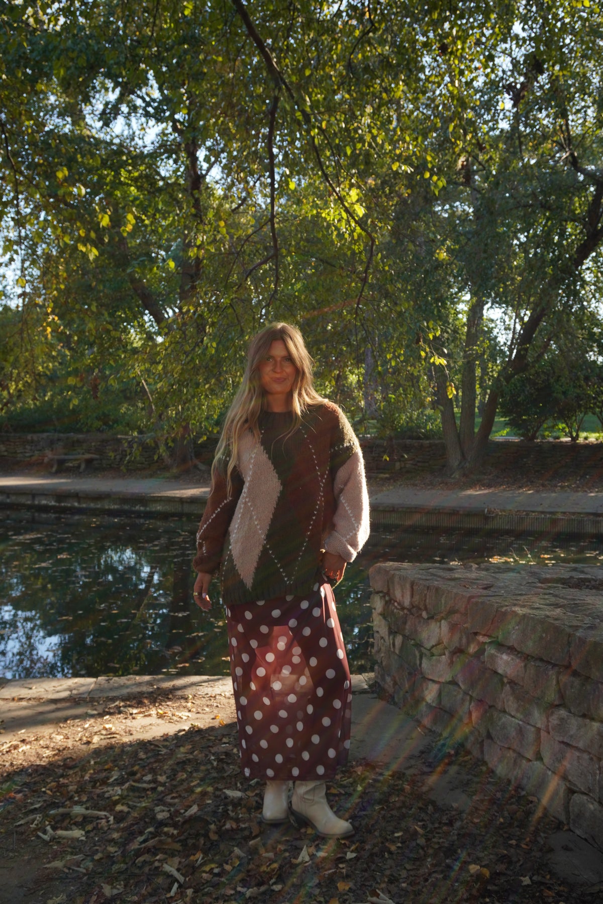 Janice Dot Maxi Skirt