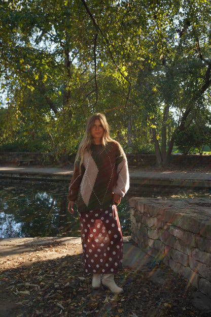 Janice Dot Maxi Skirt