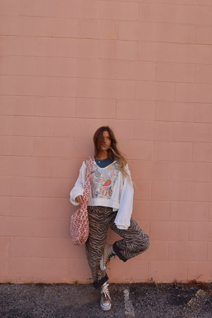 Peach Quilted Hobo Bag