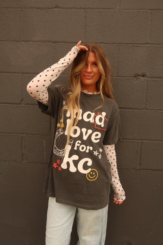 Polka Dot Sheer Long Slv