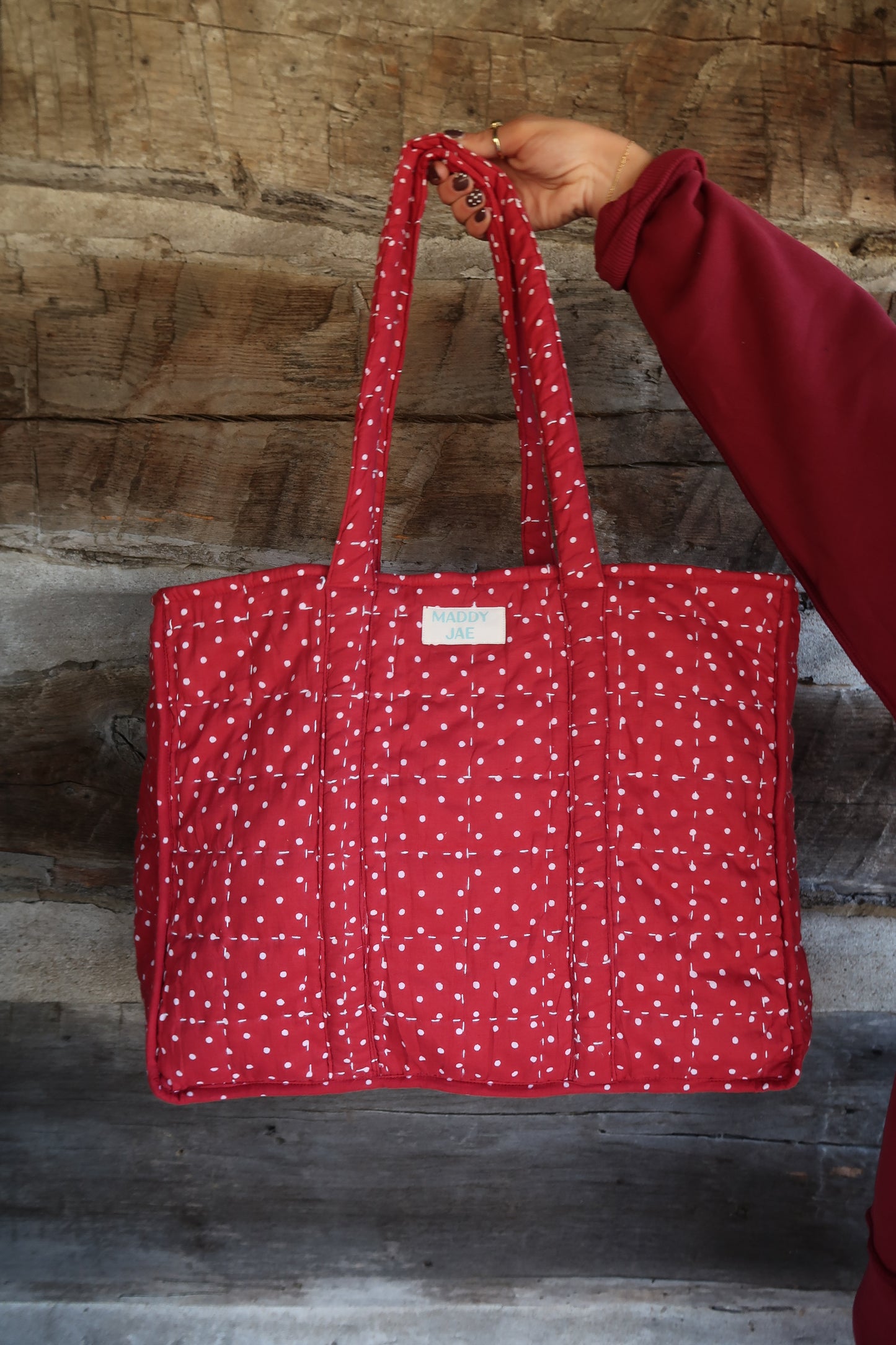 Ruby Quilted Tote Bag