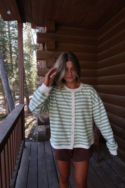 Sage Oats Stripe Cardi