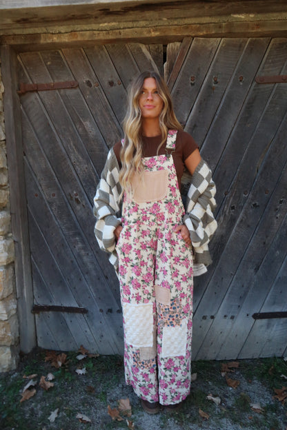 Jackie Floral Corduroy Overalls