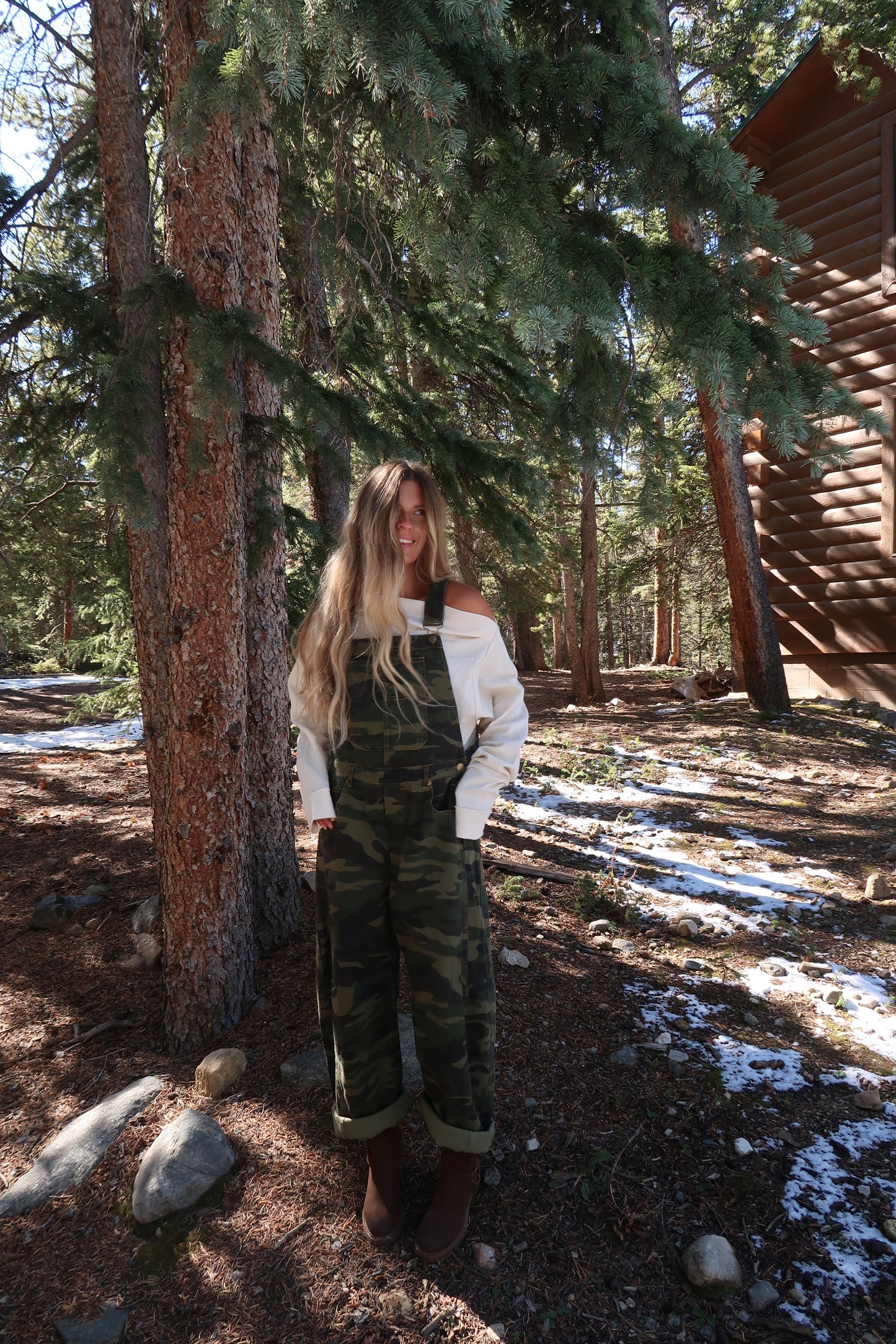 Can't See Me Camo Barrel Overalls