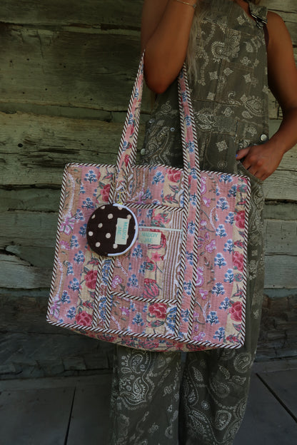 Small Circle Quilted Bag Pouch