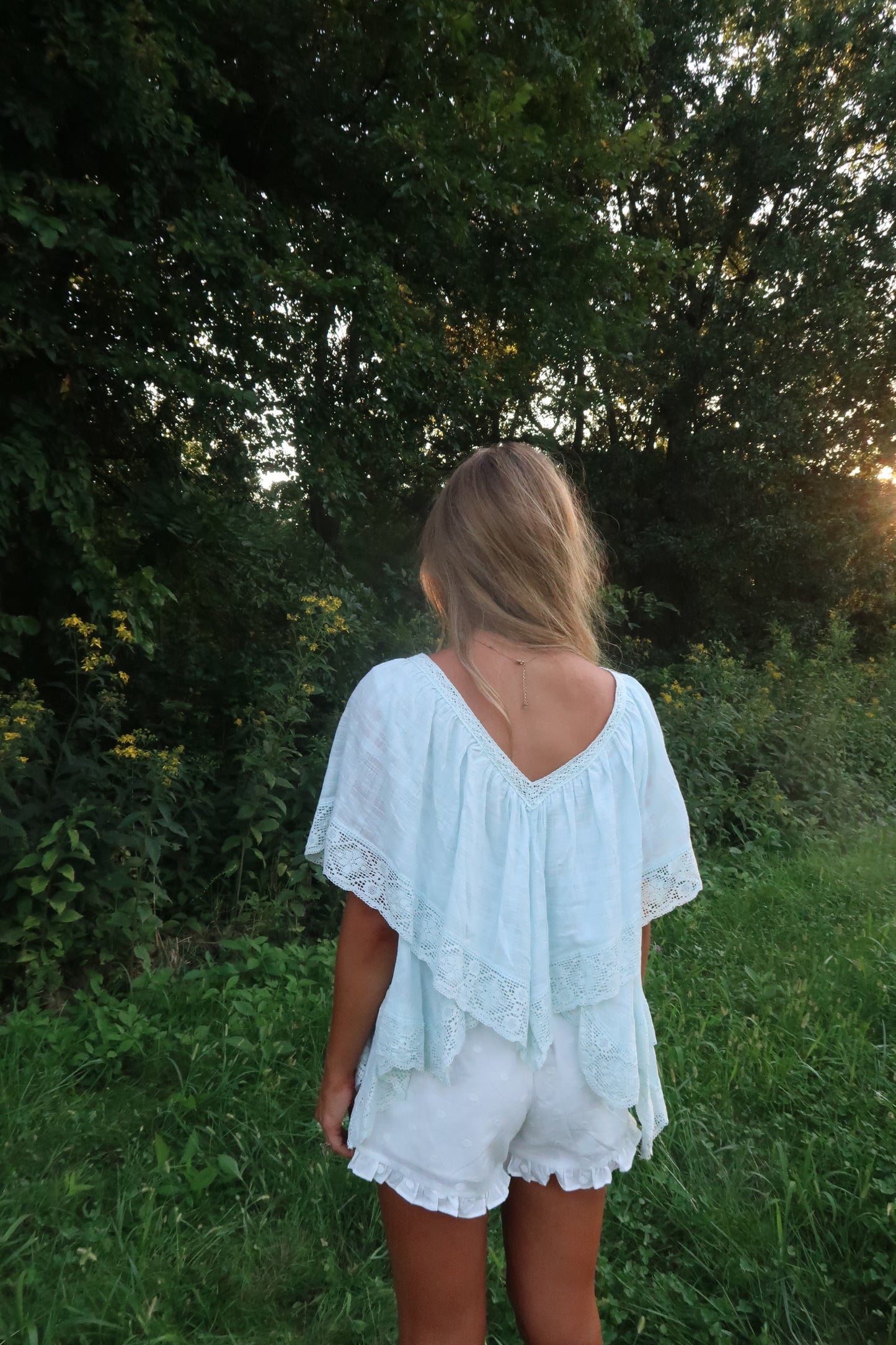 Blu Skies Ahead Dolly Lace Top