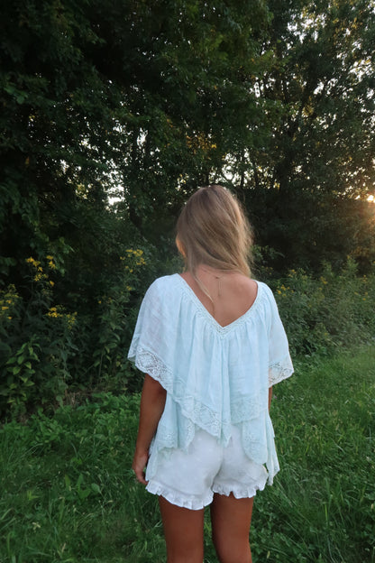 Blu Skies Ahead Dolly Lace Top