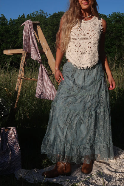 Jade Lace Maxi Skirt