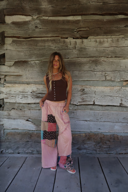 Dusty Pink Patchwork Pant