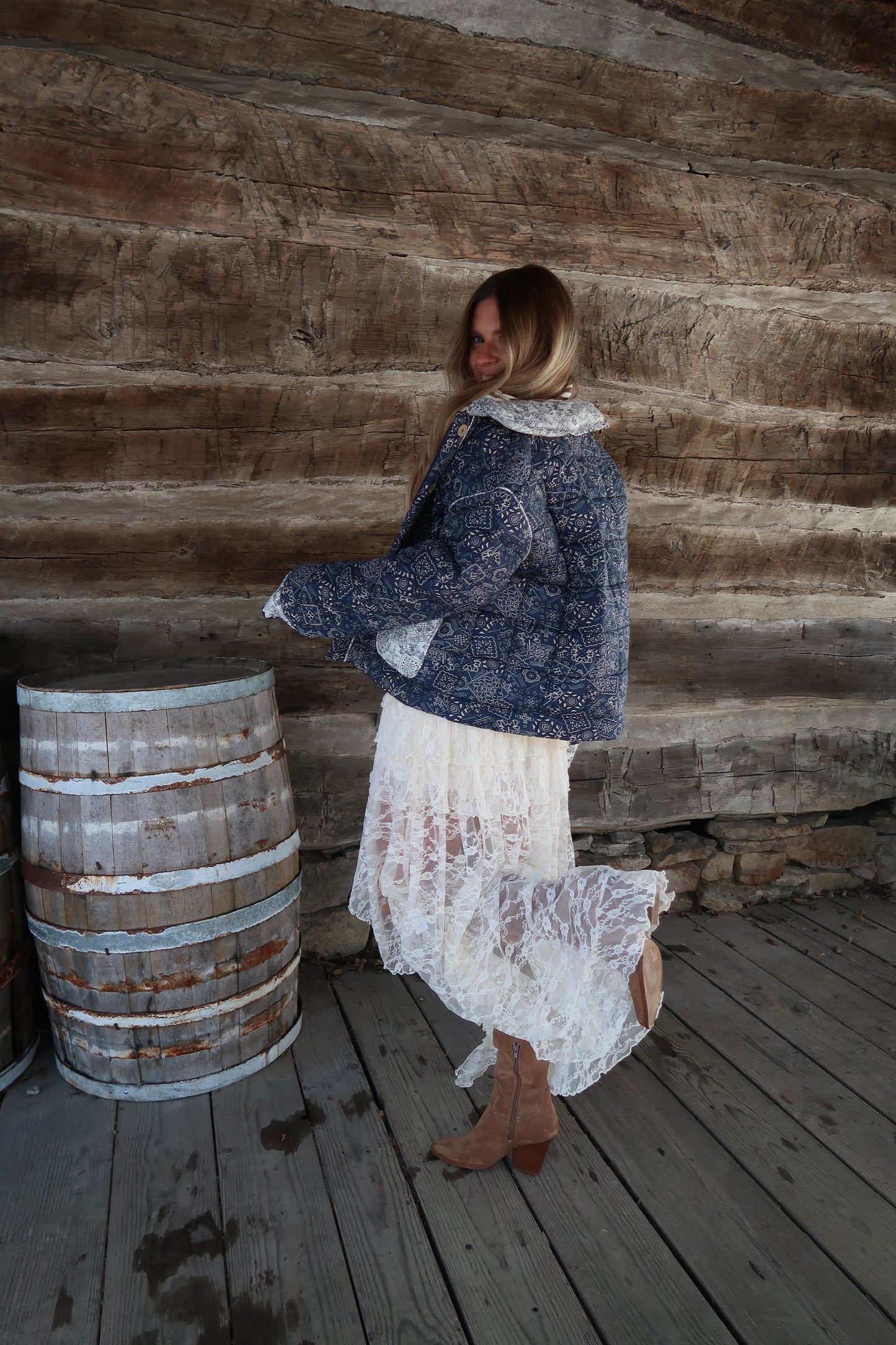 Stella Navy Bandana Quilted Jacket