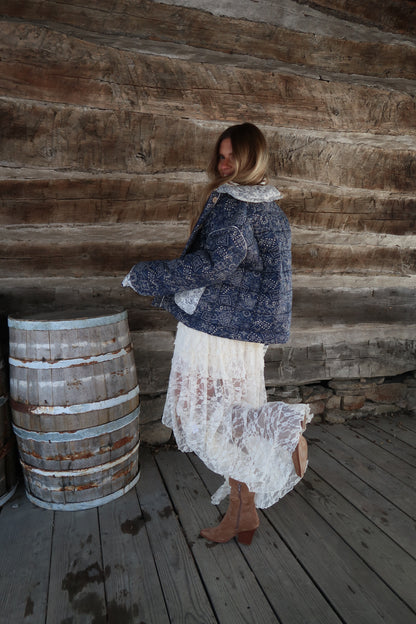 Stella Navy Bandana Quilted Jacket