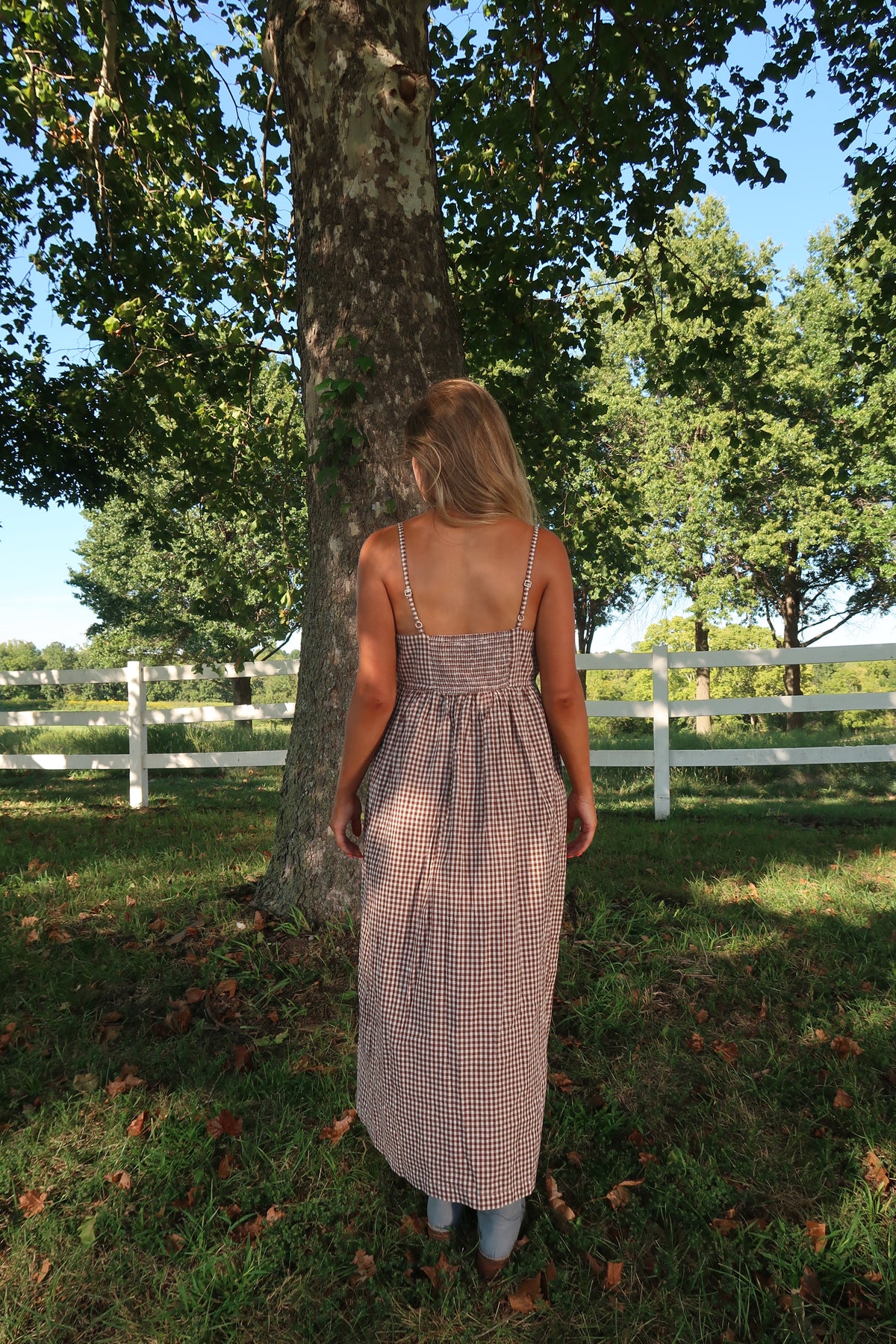 Billy Gingham Midi Dress