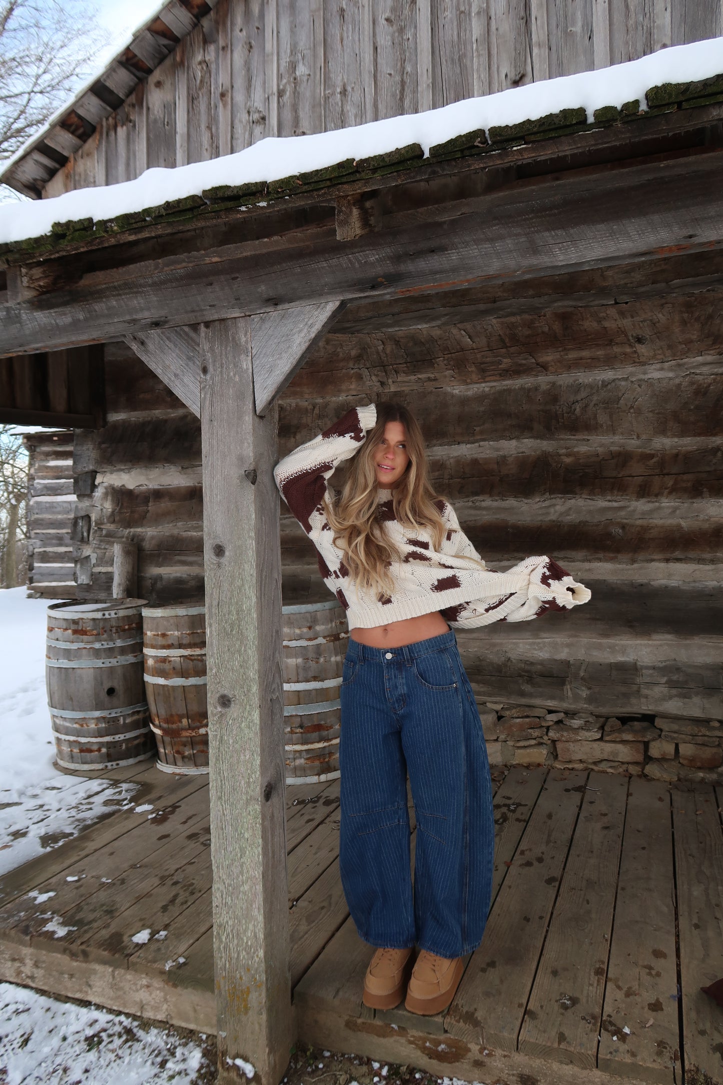 Moo Cable Knit Sweater