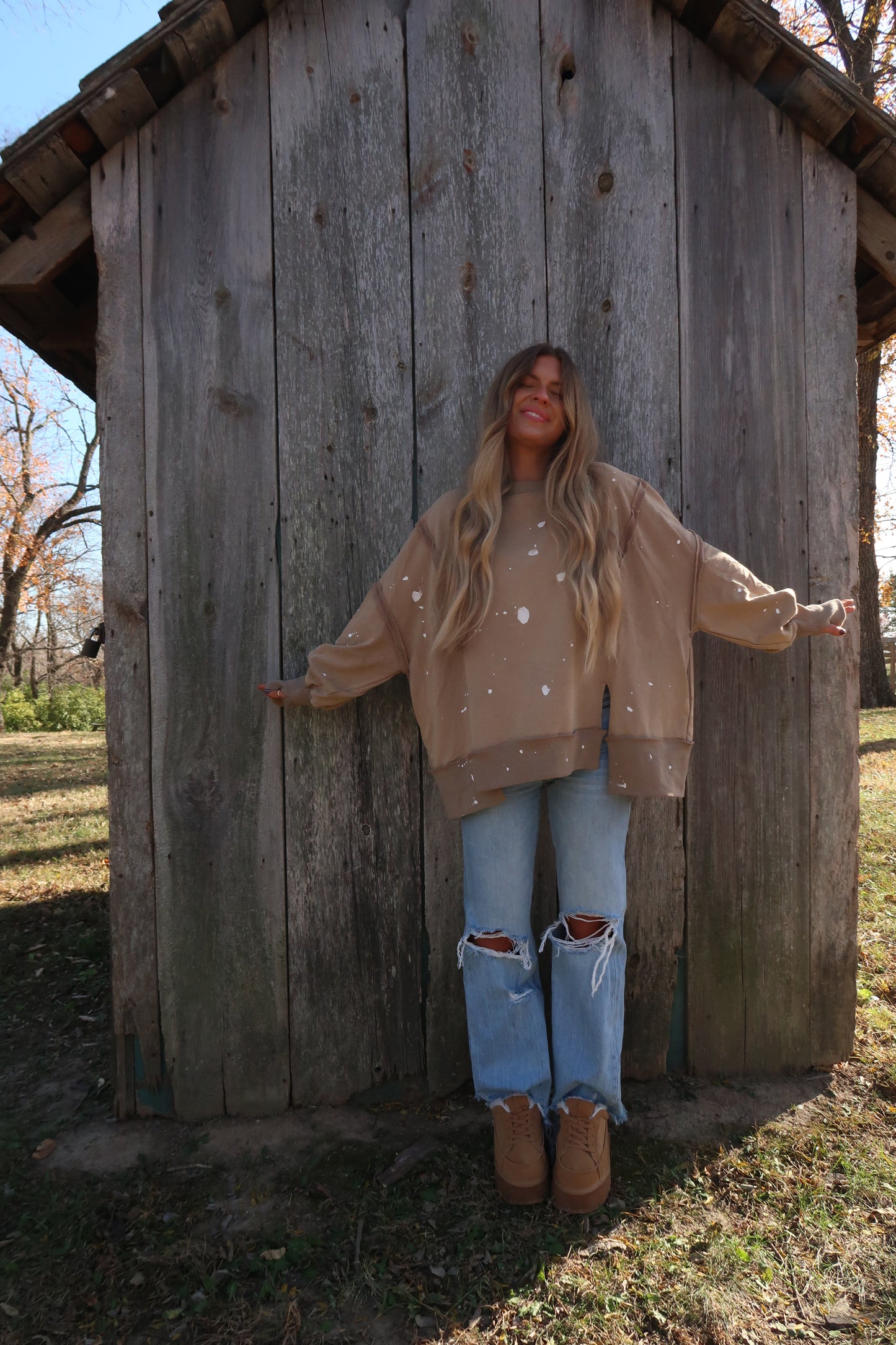 Maple Splatter Crewneck