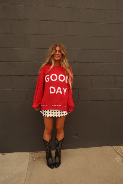Good Day Red Sweater