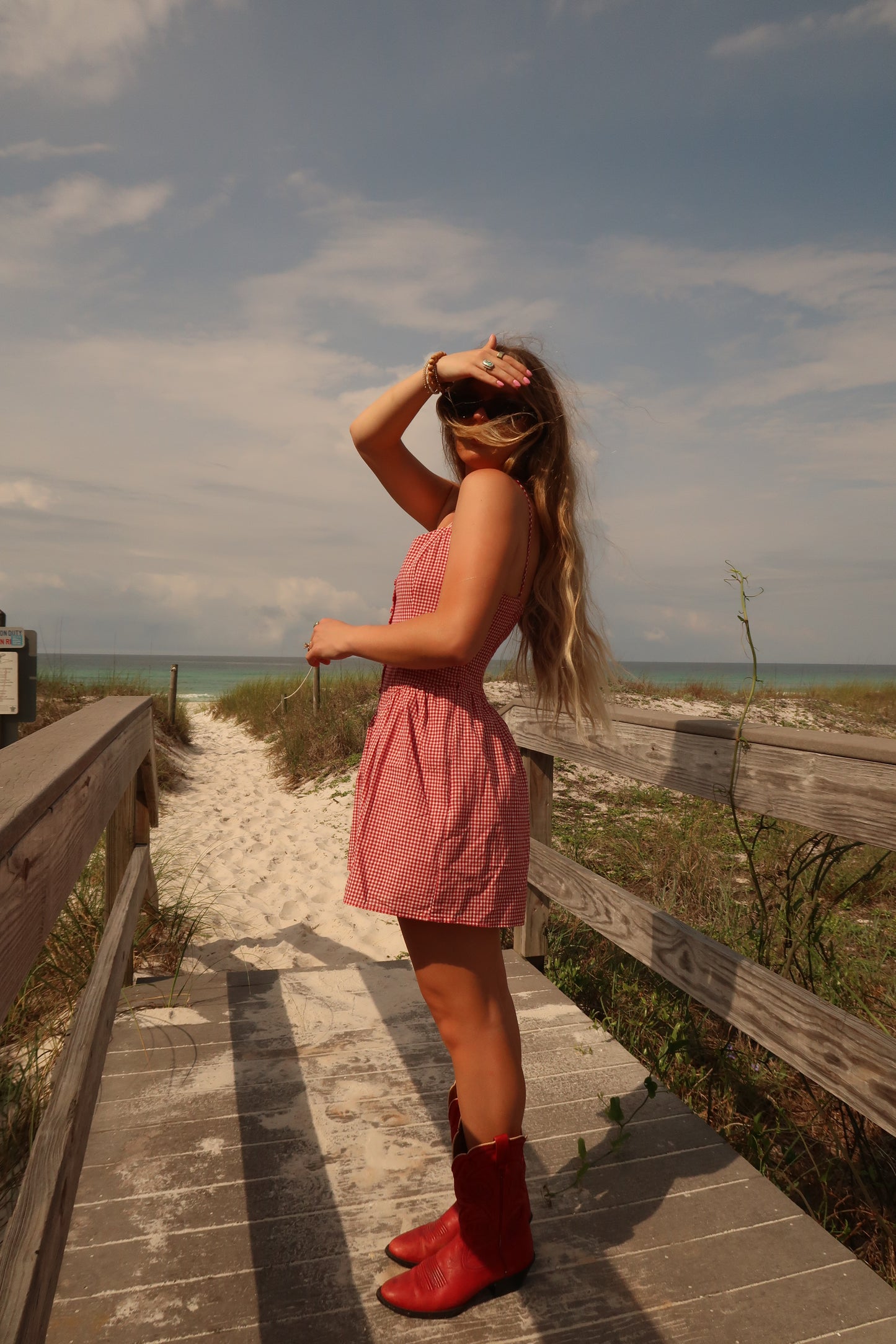 Cherry Cove Gingham Romper