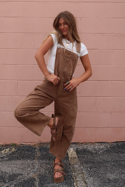 S'mores Barrel Leg Overalls