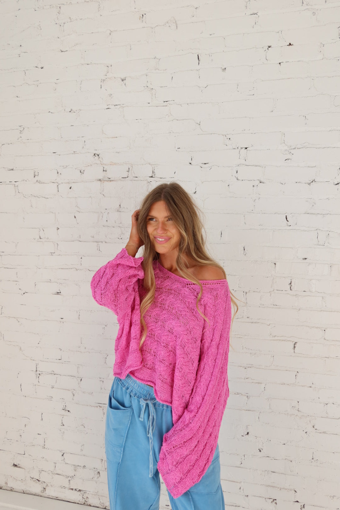 Petal Pop Knit Crop Sweater