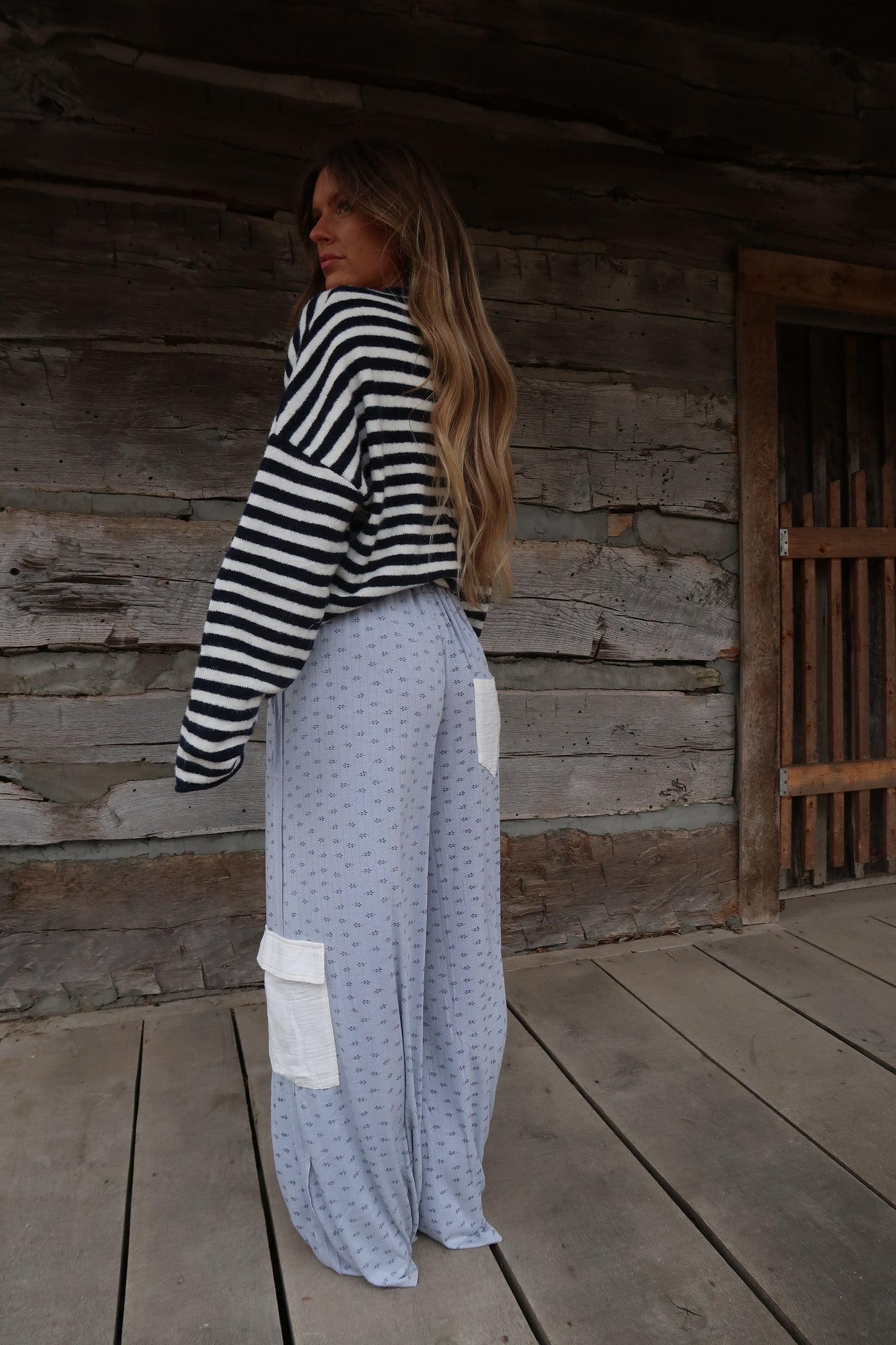 Powder Blue Ditsy Pant