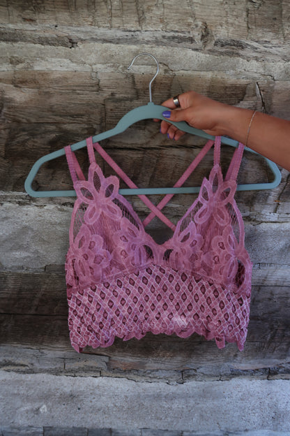 Dusty Rose Lace Bralette