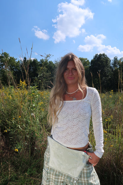 Lace Scoop Long Slv
