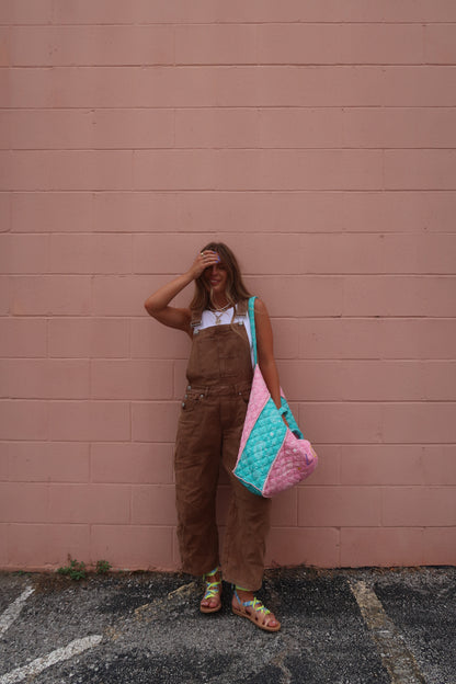 Makia Patchwork "LOVE" Quilted Tote Bag
