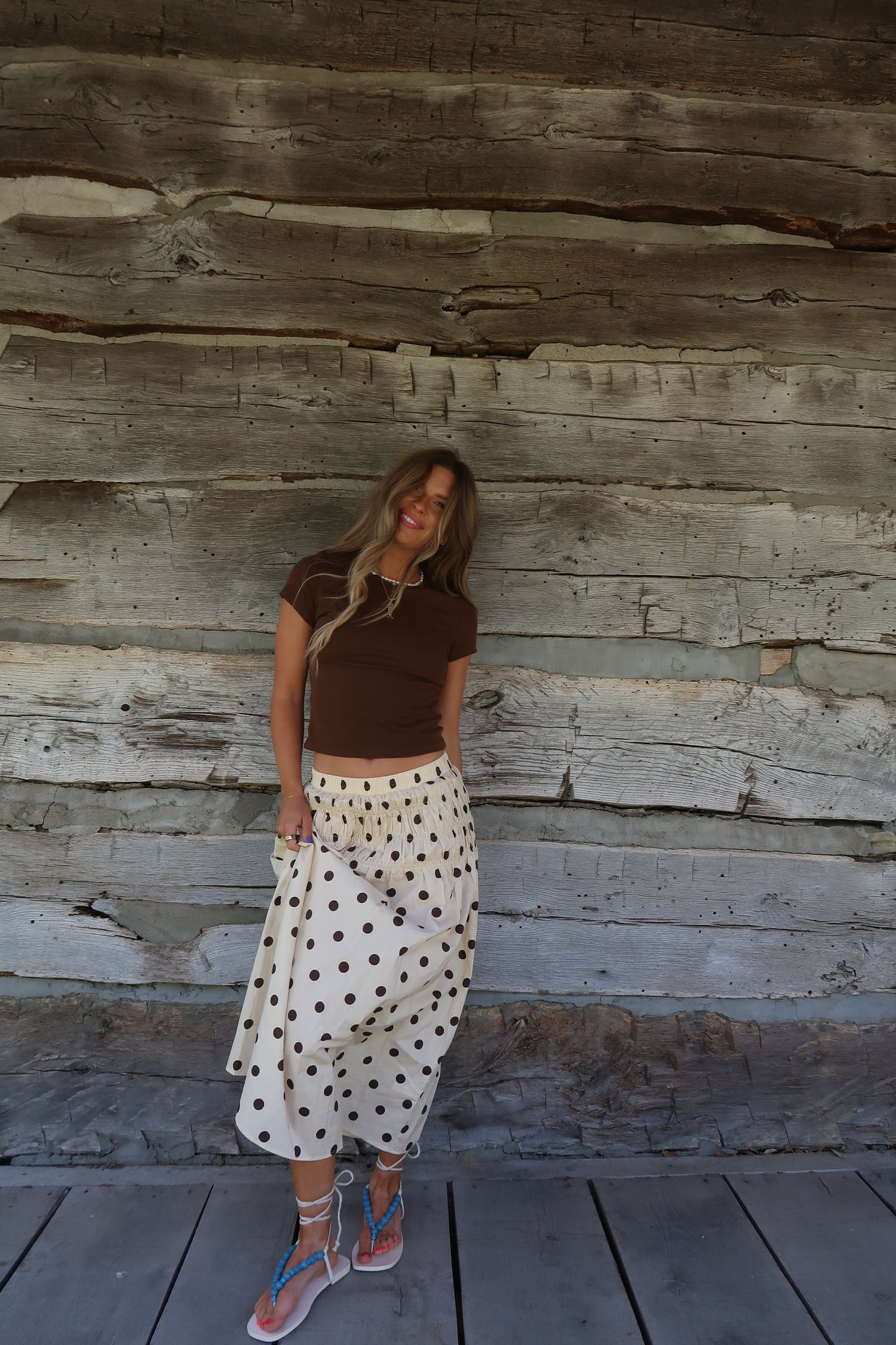 Sandstone Dot Maxi Skirt