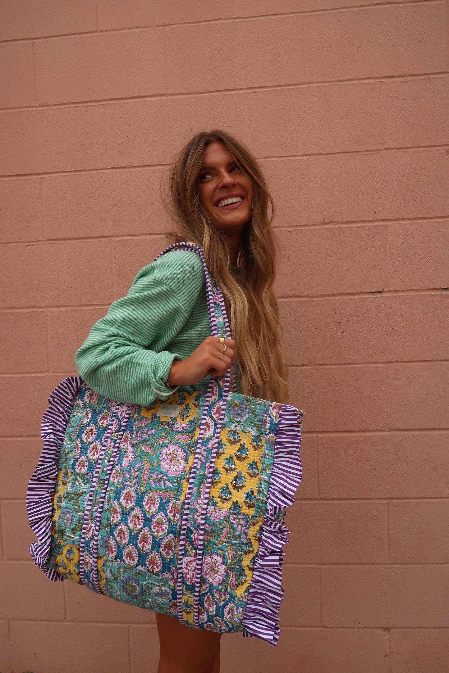 Marley Ruffle Quilted Tote Bag