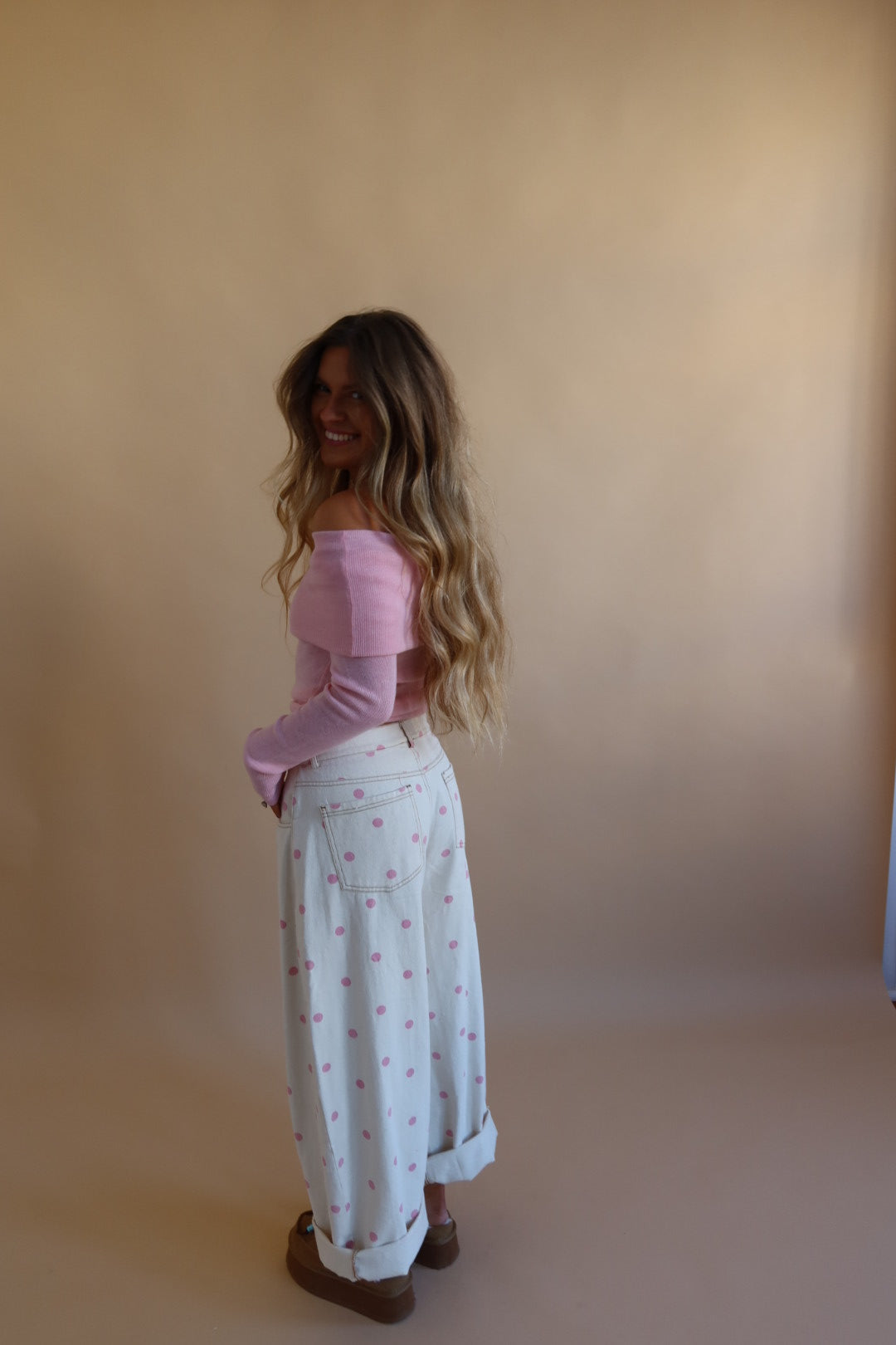 Pink Frosting Off the Shoulder Top