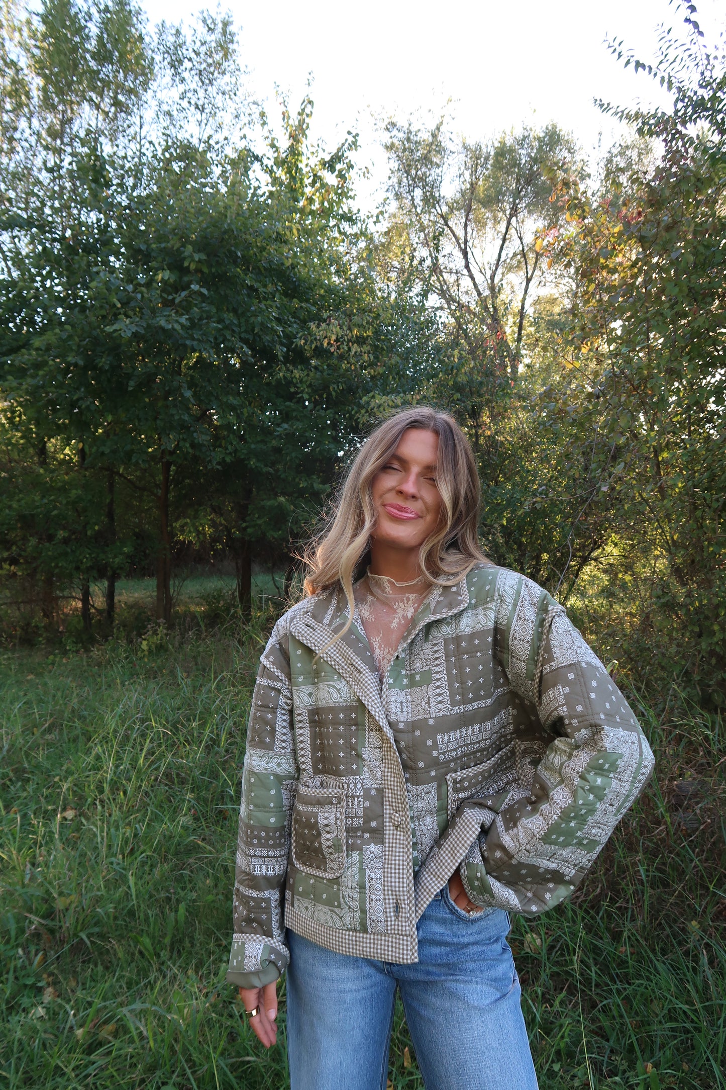 Donna Bandana Quilted Jacket