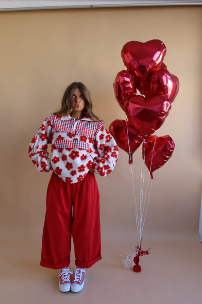 Cherry Kiss Quarterzip Sherpa