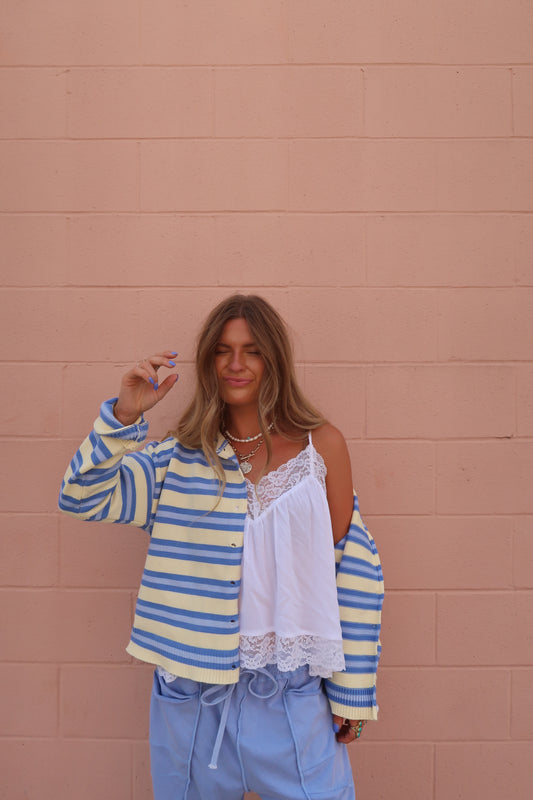 Daisy Stripe Cardi