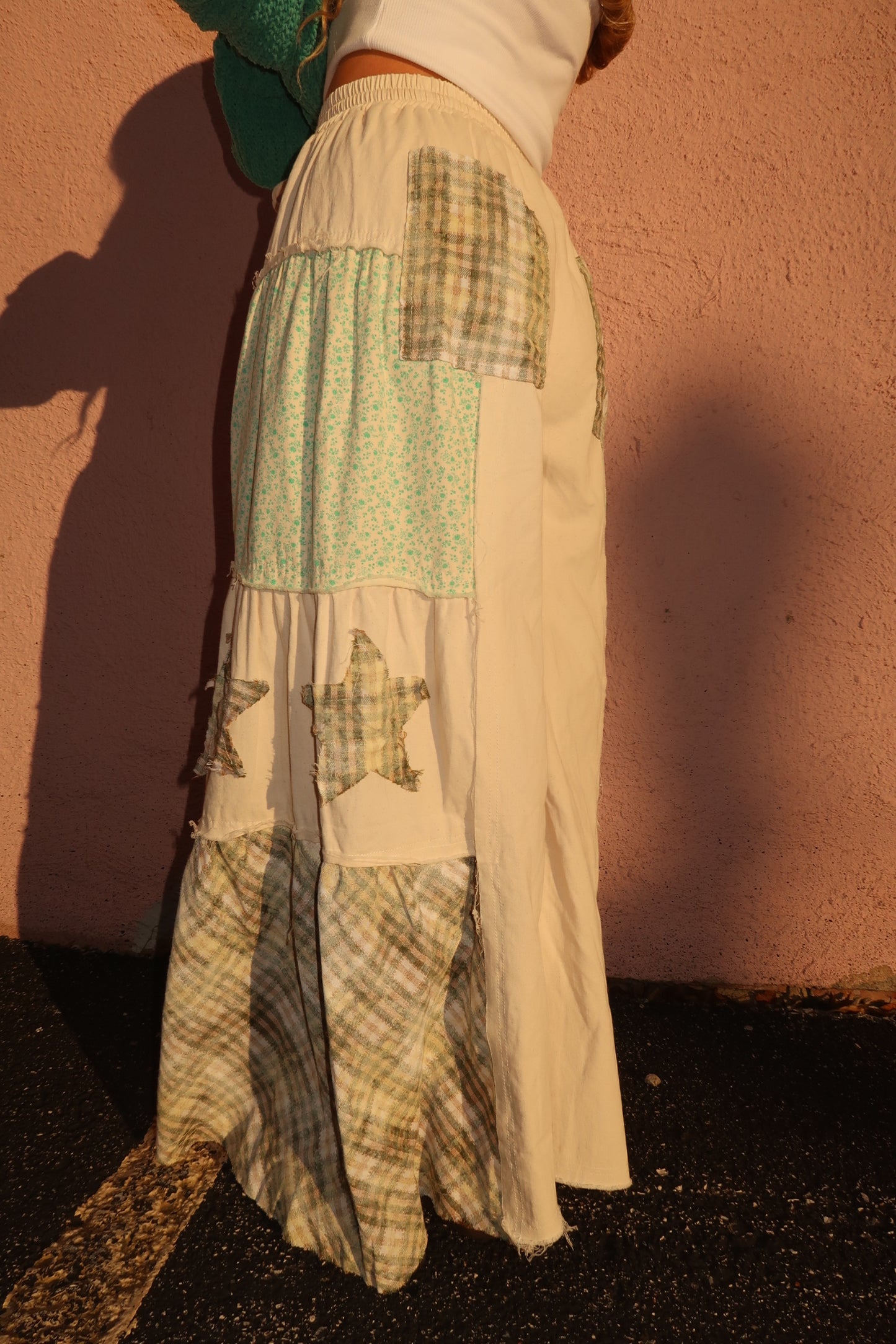 Oatmilk Plaid Wide Leg Pants