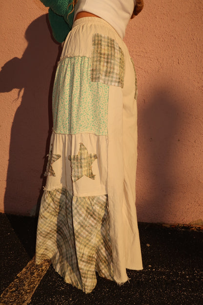 Oatmilk Plaid Wide Leg Pants