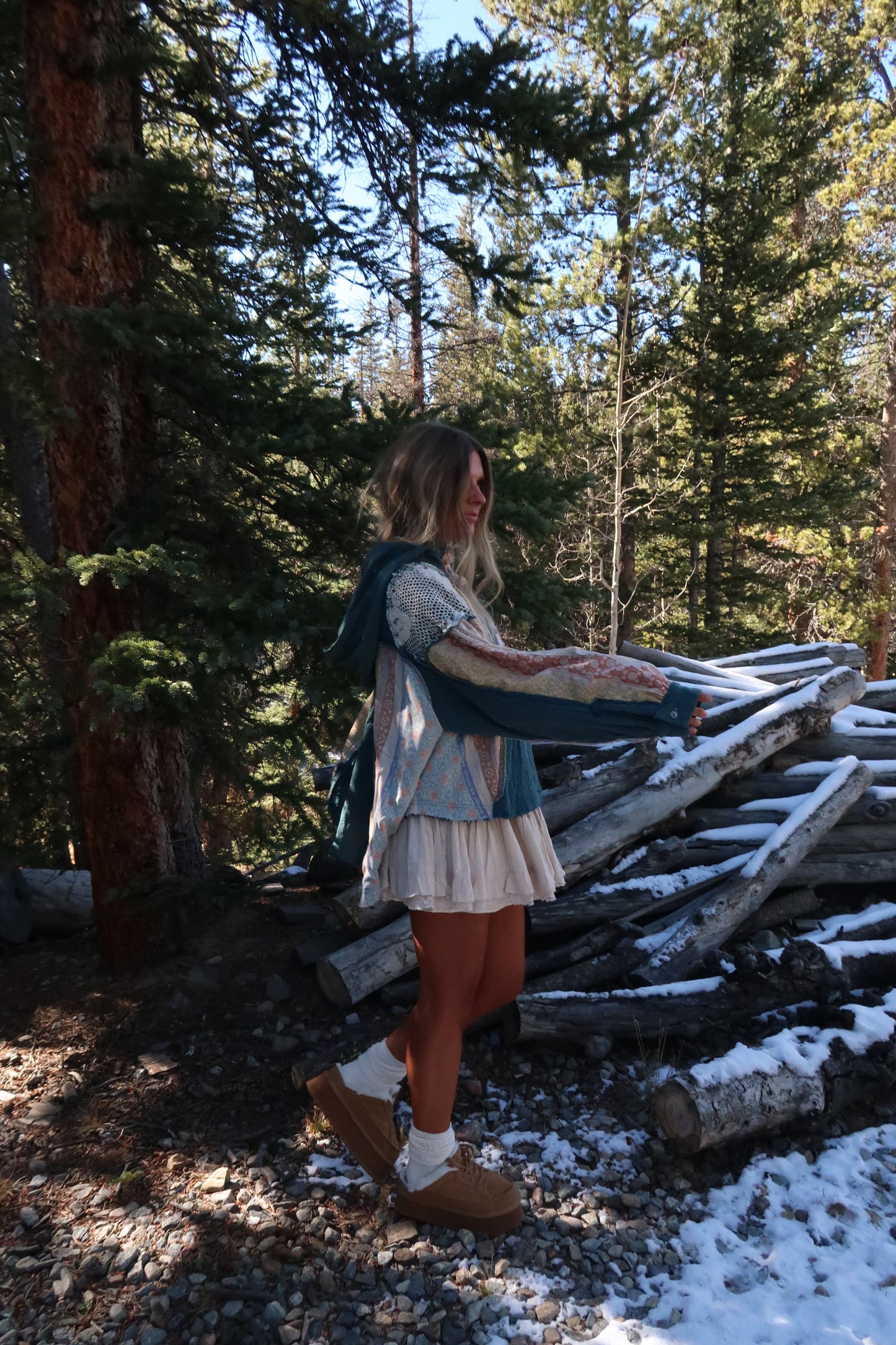 Alpine Teal Patchwork Top