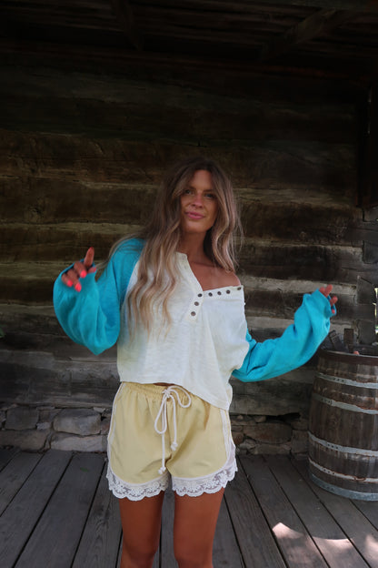 French Blue Knit Long Sleeve