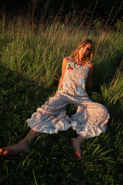Berry Boho Patch Overalls