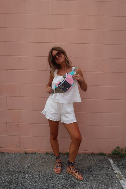 Summer Paisley Quilted Bumbag