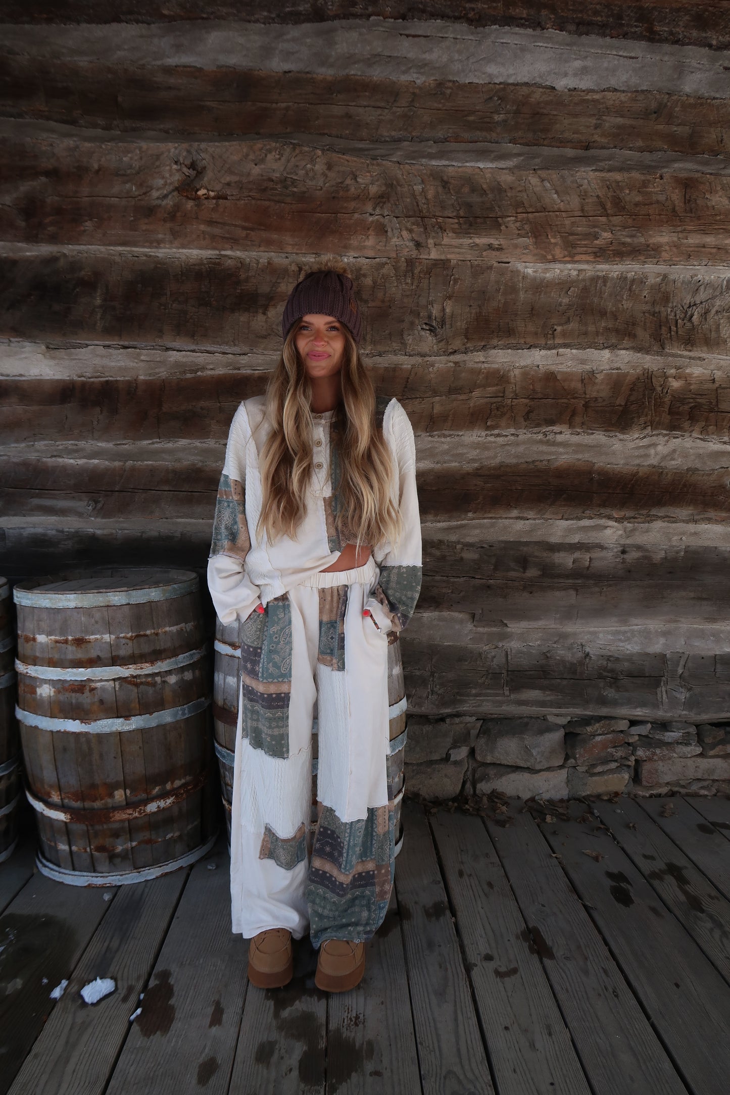 Natural Bandana Patch Long Sleeve