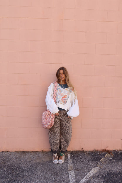 Peach Quilted Hobo Bag