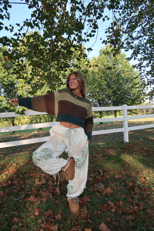 Oliver Stripe Crop Sweater