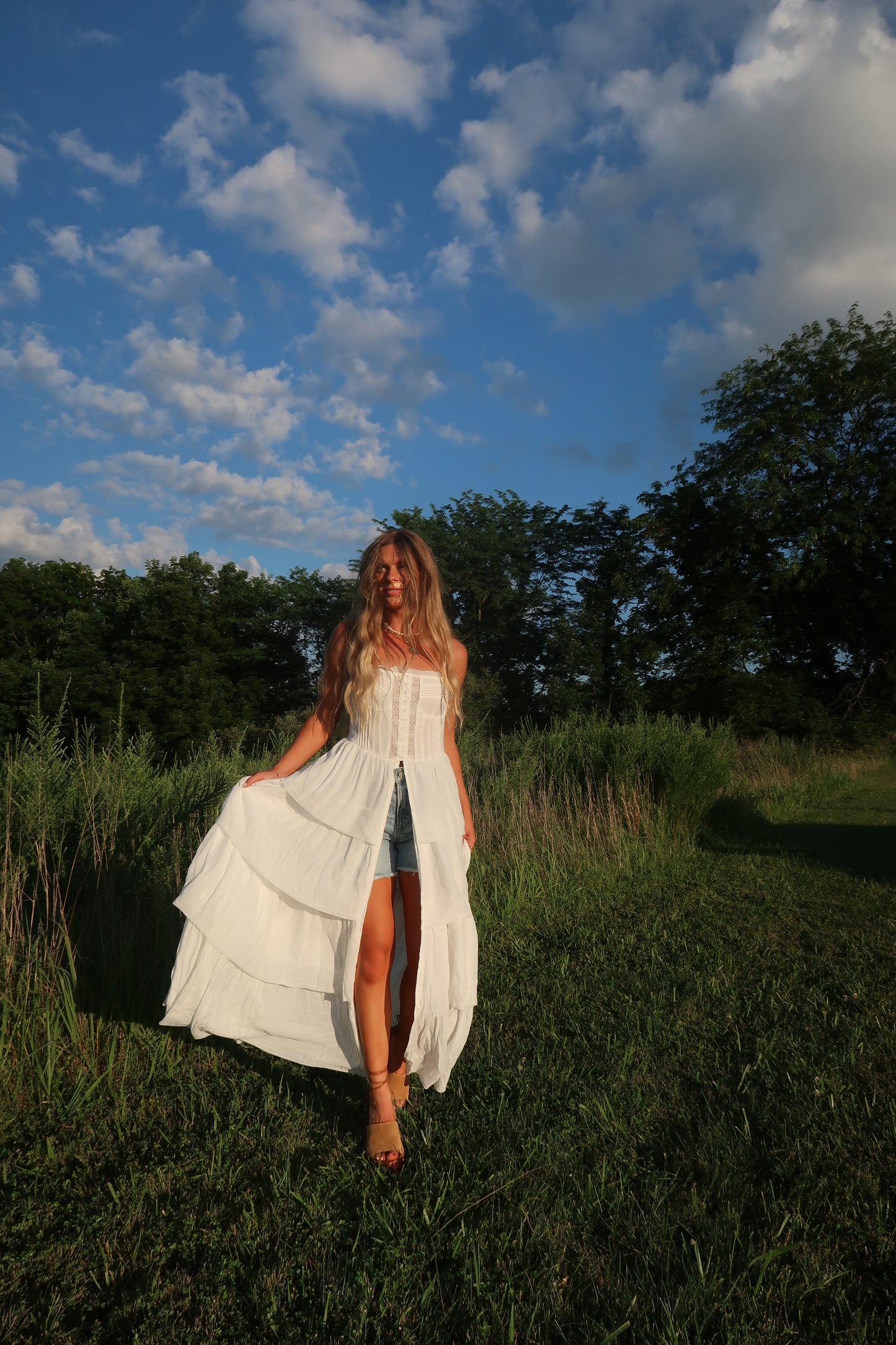 Summer Romance Tiered Corset Tank