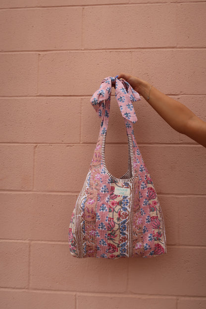 Honey Quilted Oversized Bow Purse