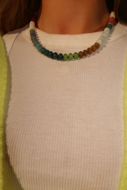 Forrest Agate Beaded Necklace