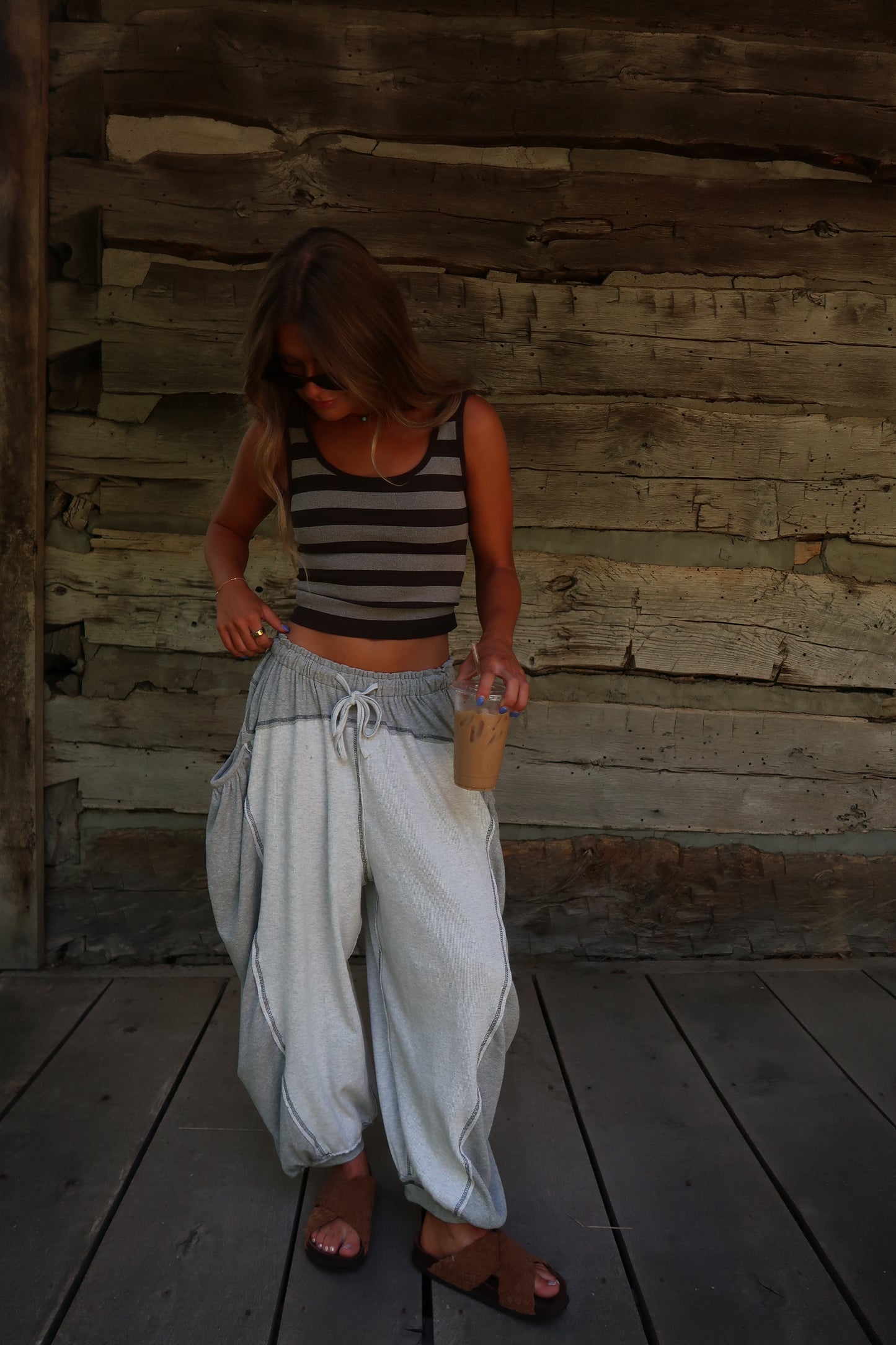 Coffee Stripe Seamless Tank