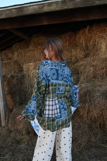 Meadown Ridge Oversized Patchwork Flannel