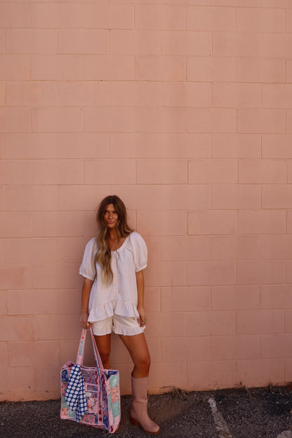 Honey Gingham Ruffle Top