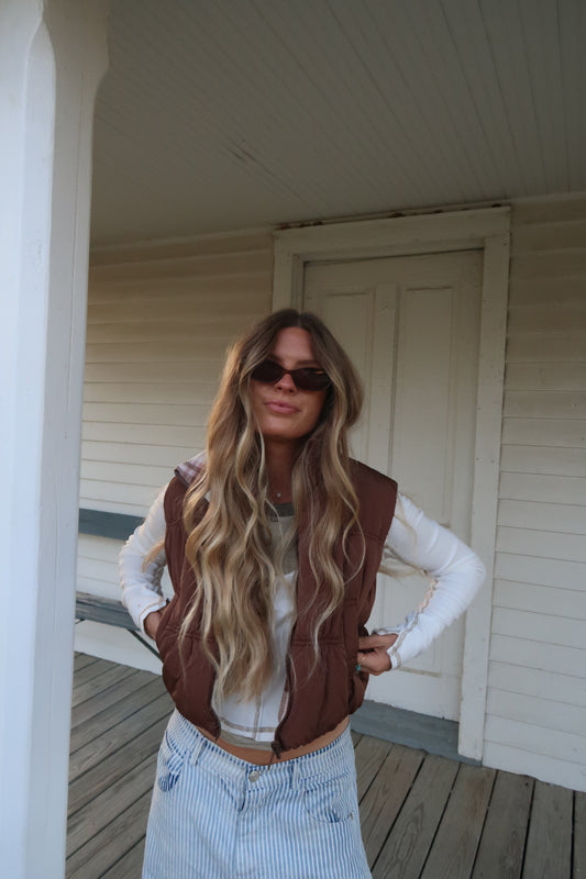 Cocoa Reversible Puffer Vest